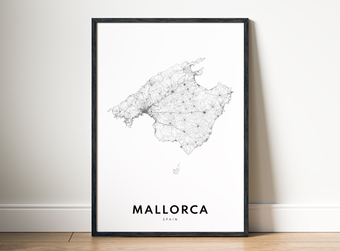 Mallorca Map Print, Black and White Travel Poster - Image 5