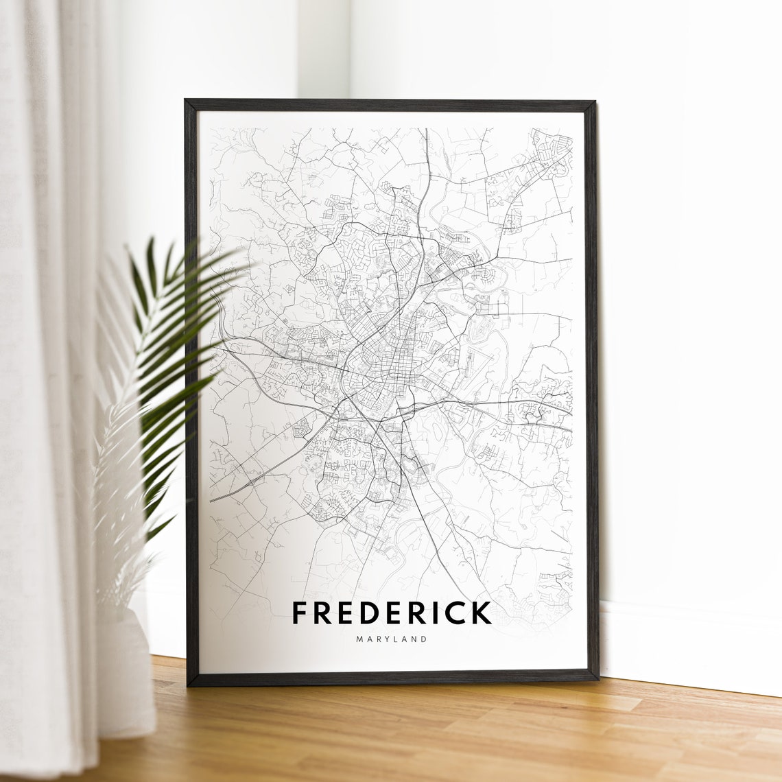Frederick Maryland Historic Town Minimalist City Street Map Poster - Image 2