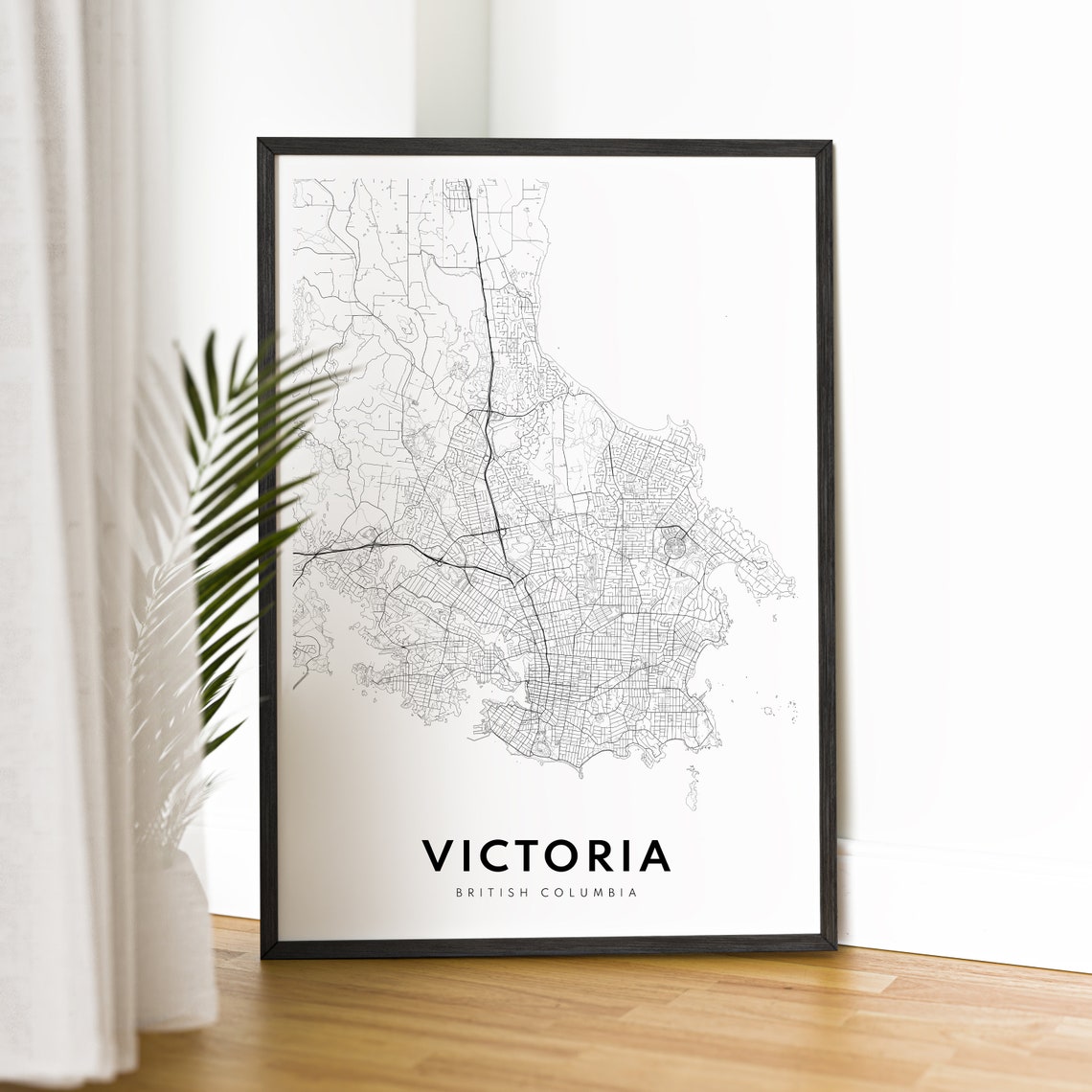 Minimalist Victoria British Columbia Black and White Map Poster - Image 4