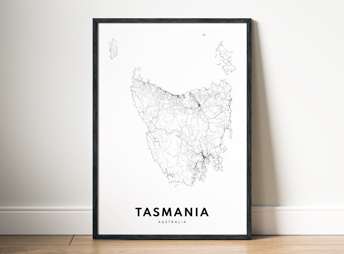 Tasmania Australia Island Outline Minimalist Map Wall Poster - Image 5