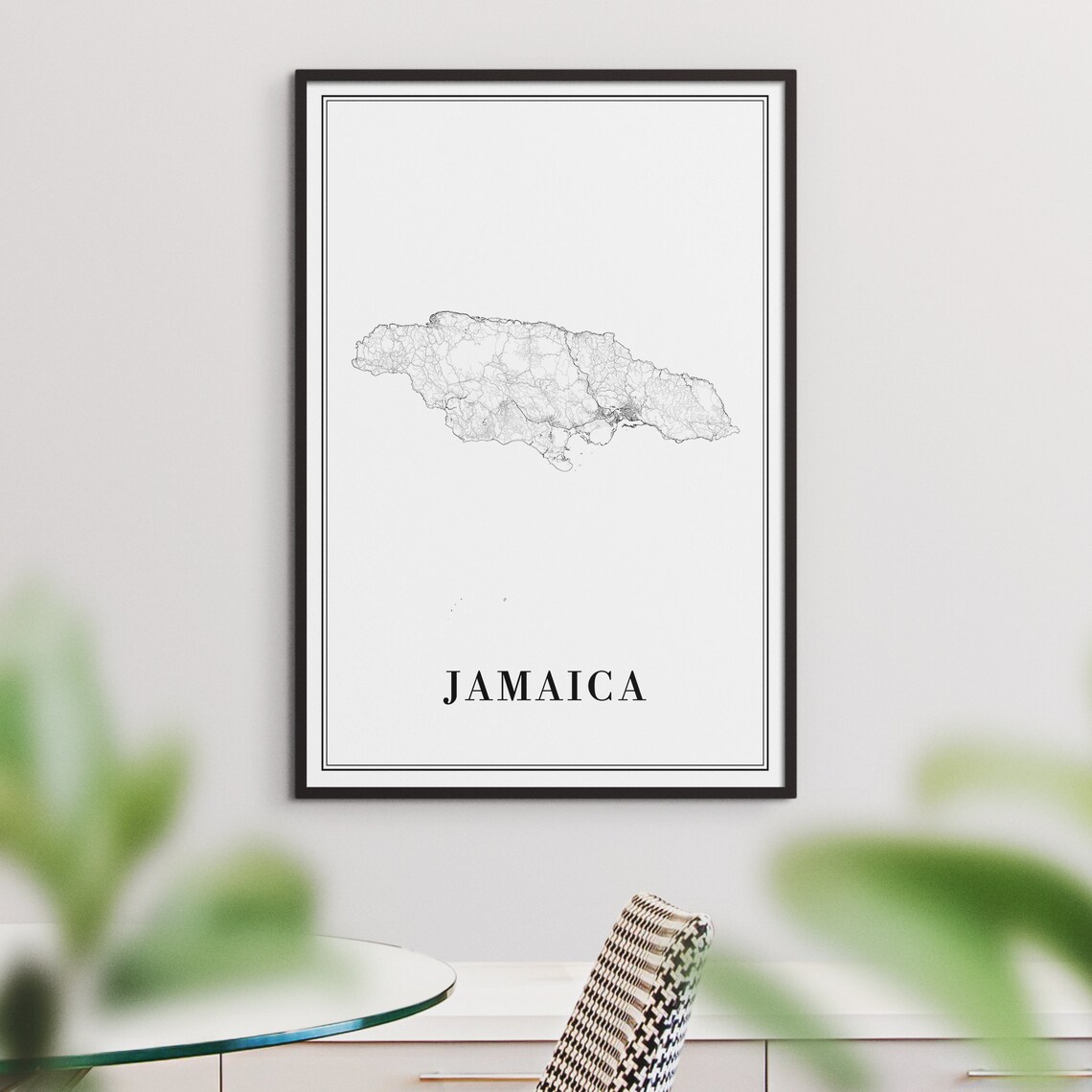 Jamaica Map Poster, Black and White Travel Map - Image 3
