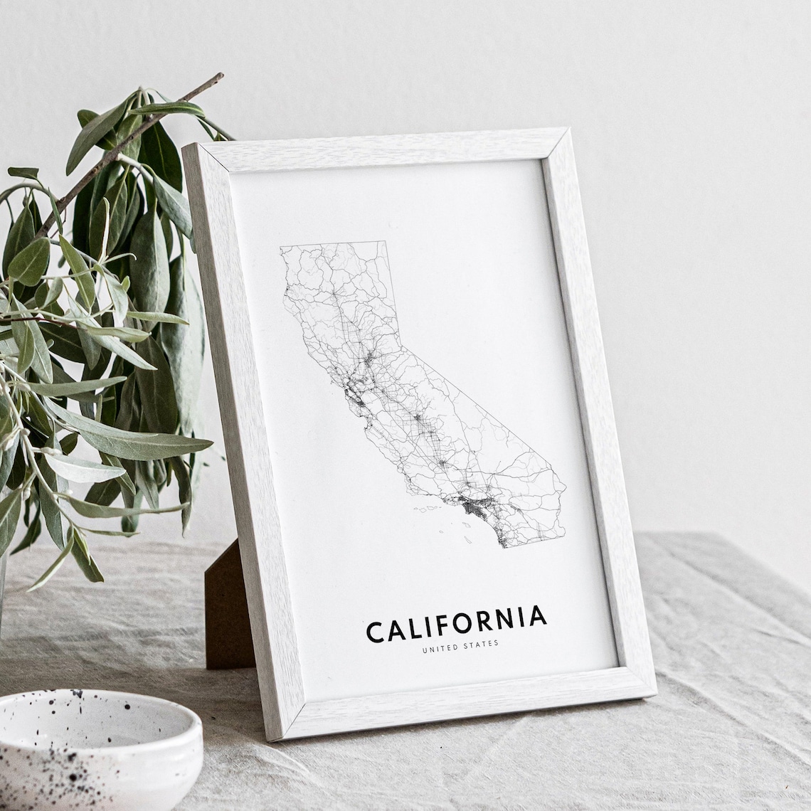 California State Map Print, Black and White Travel Poster - Image 3