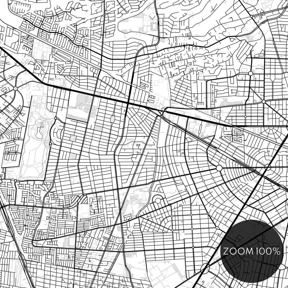 Guadalajara Mexico Black and White City Street Map Urban Poster - Image 2