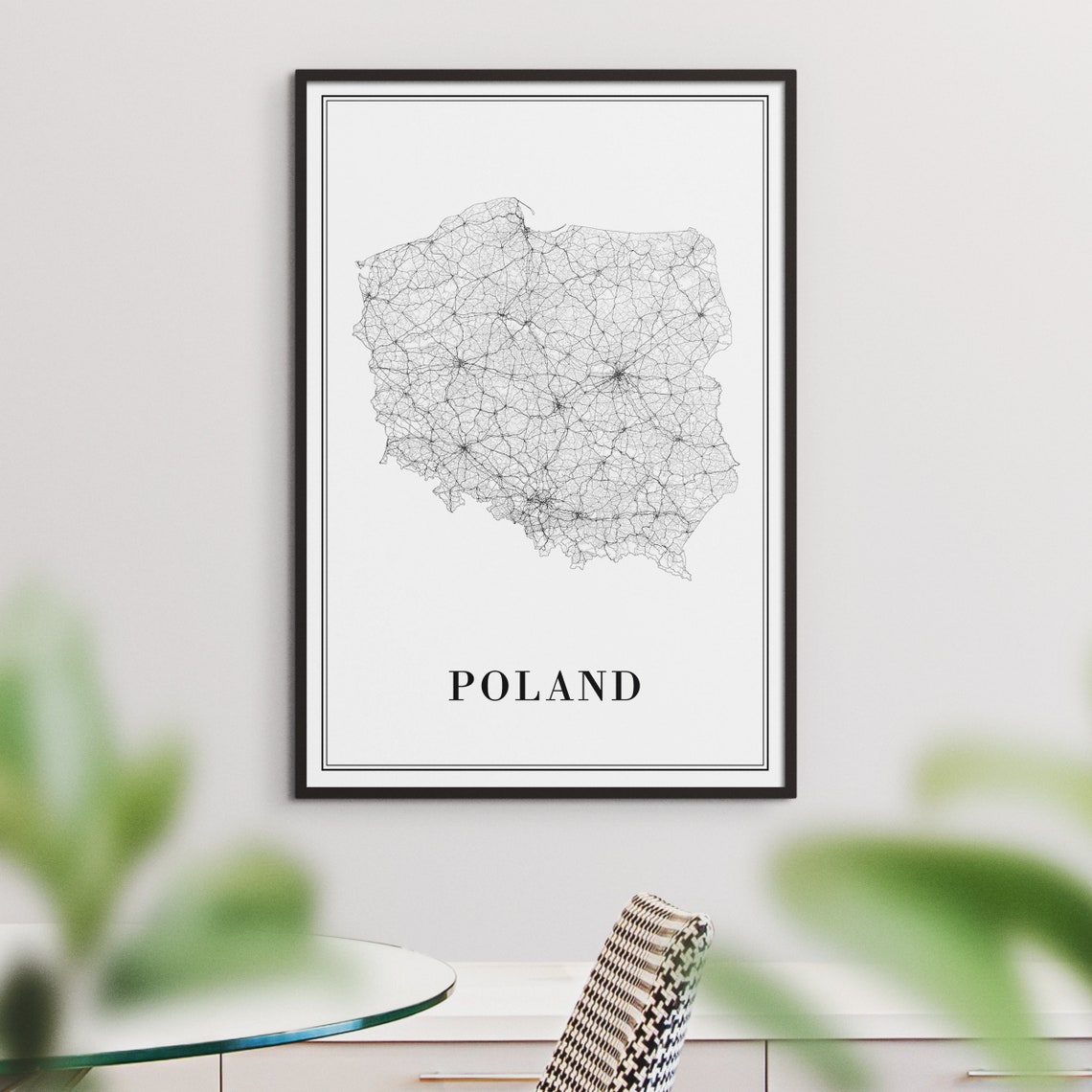 Poland Black And White Map Art Print - Image 4