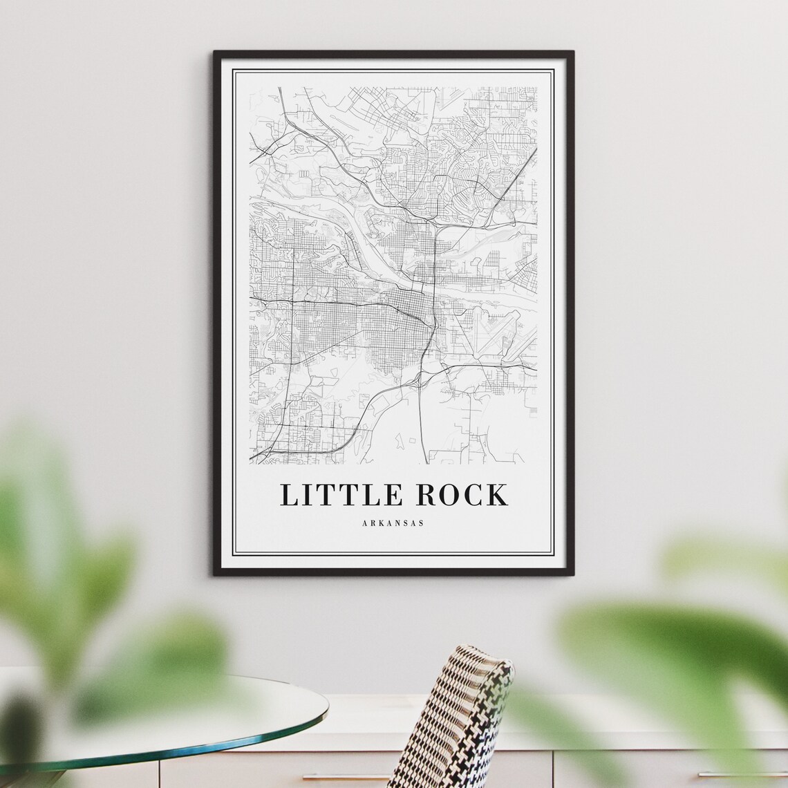 Little Rock Map Print, Arkansas Sketch Poster - Image 3