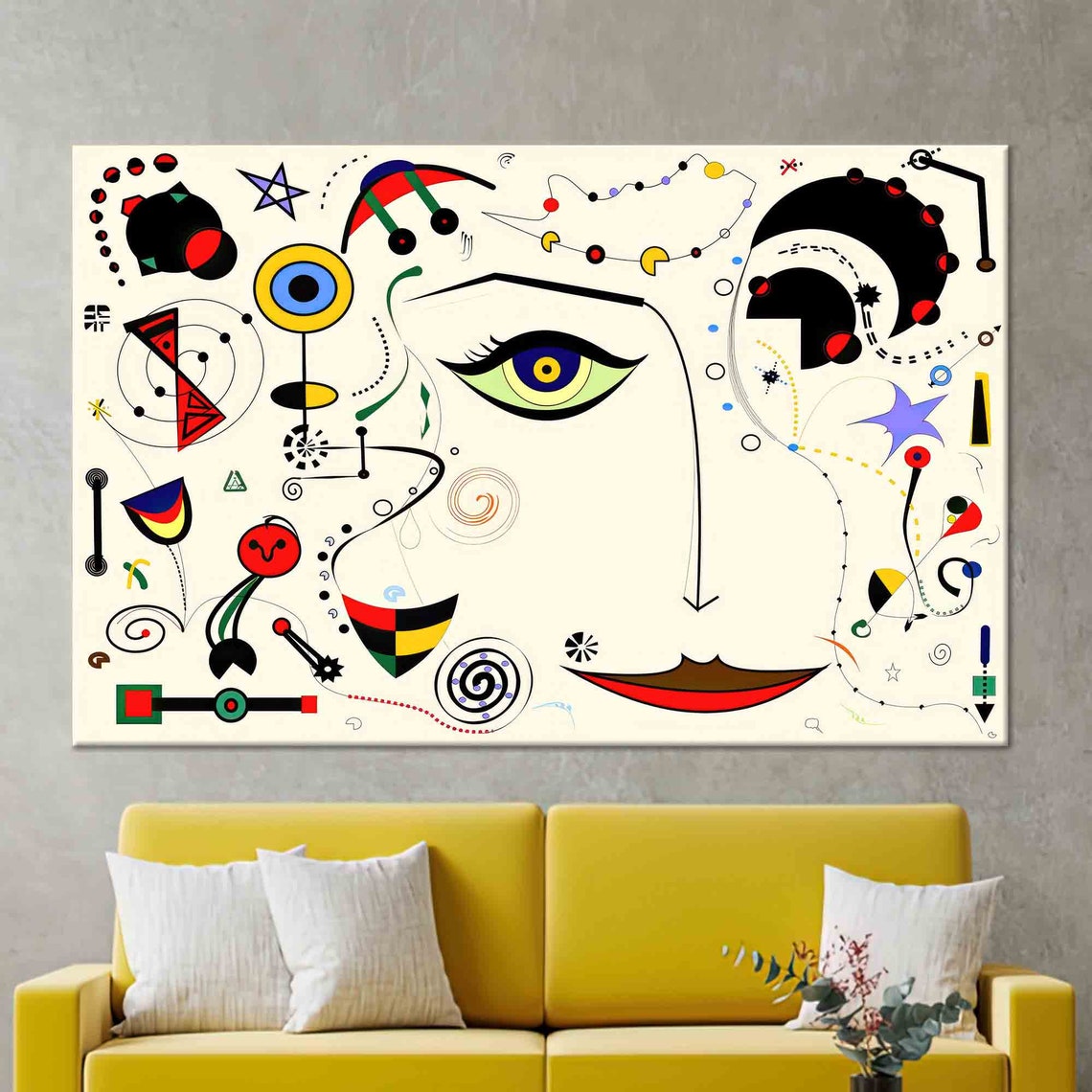 Surrealist Abstract Face With Eye Modern Exhibition Style Poster