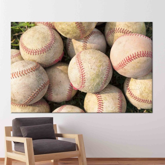 Beige Baseball Art Baseball Wall Art Sport Wall Art Trendy Tempered Glass Baseball Wallpaper Gifts Poster Boy Room Wall Art