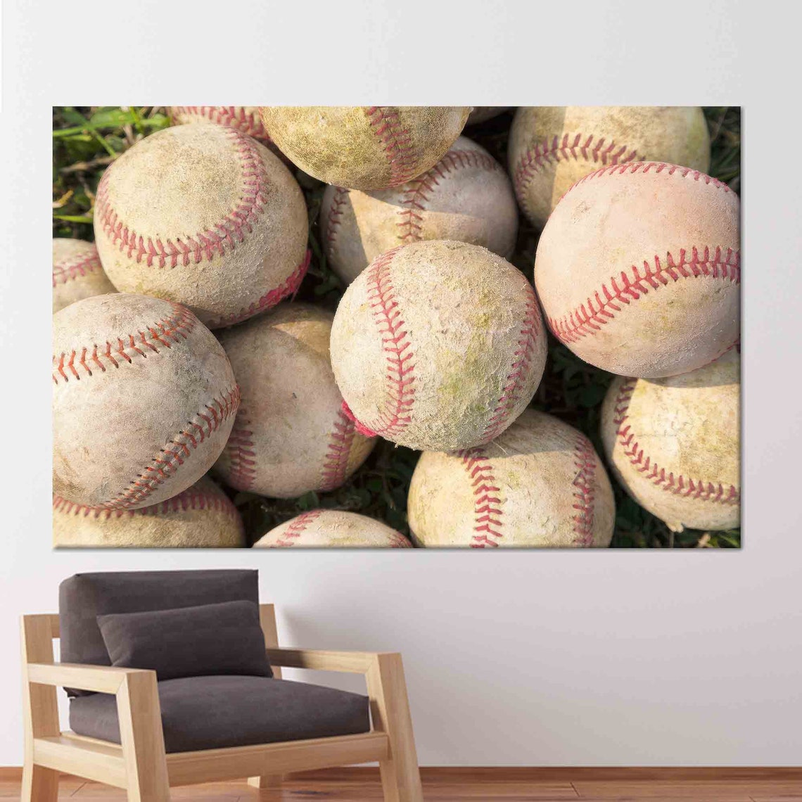 Beige Baseball Art Baseball Wall Art Sport Wall Art Trendy Tempered Glass Baseball Wallpaper Gifts Poster Boy Room Wall Art
