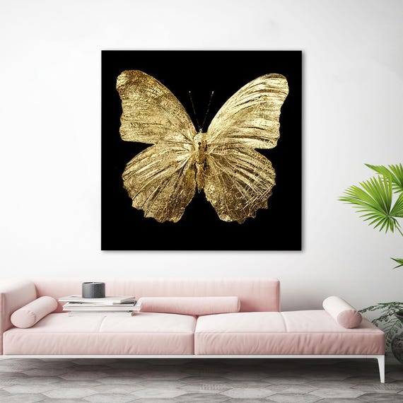 Baby Girl Gift Personalized Gifts Gold Art Glass Golden Butterfly Tempered Glass Modern Wall Table Animal Artwork Wedding Decor