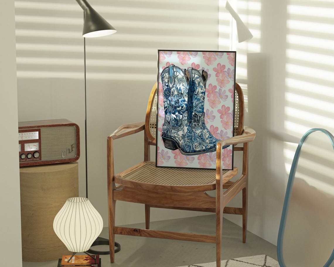 Western Cowgirl, Retro Wild West Home Decor - Image 2