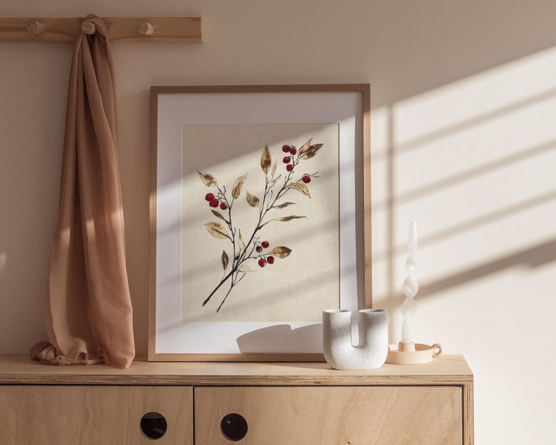 Holy Branch Painting, Vintage Botanical Decor - Image 4