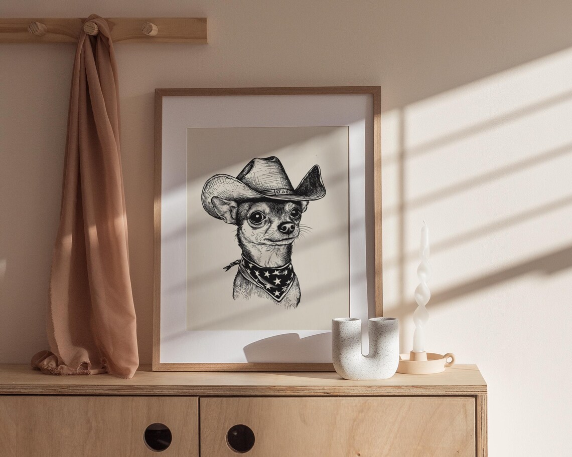 Cowdog Cowboy - Traditional Travel Poster - Image 3