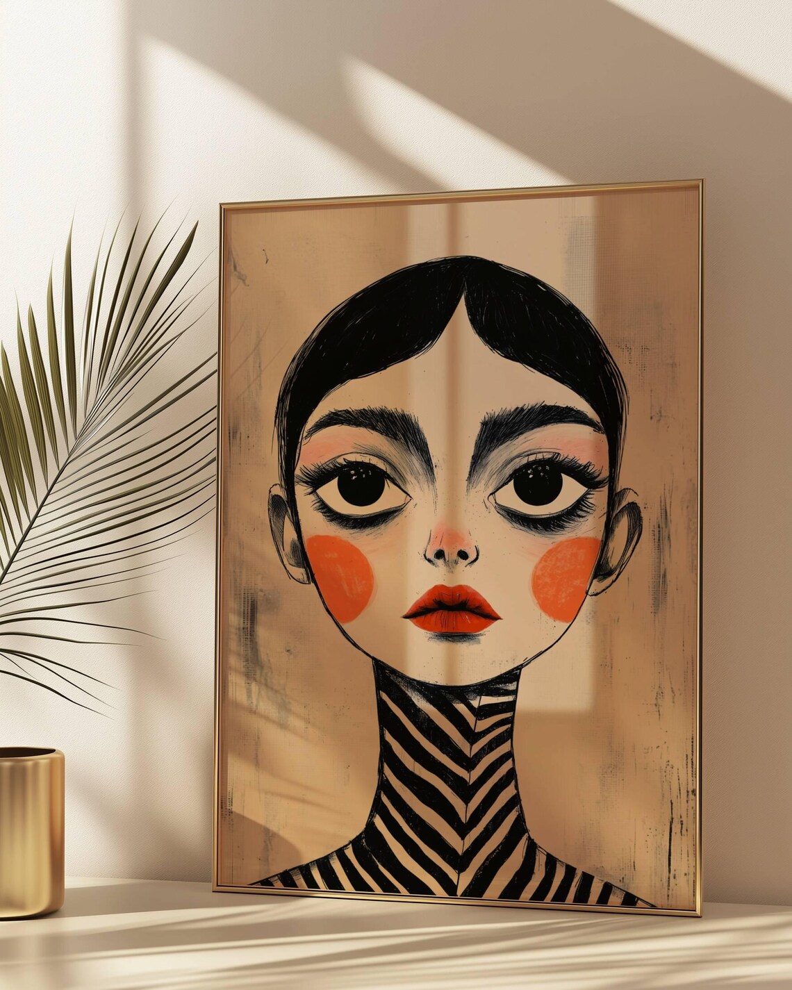 Surreal Big Eye Portrait Art Print, Whimsical Fashion - Image 3