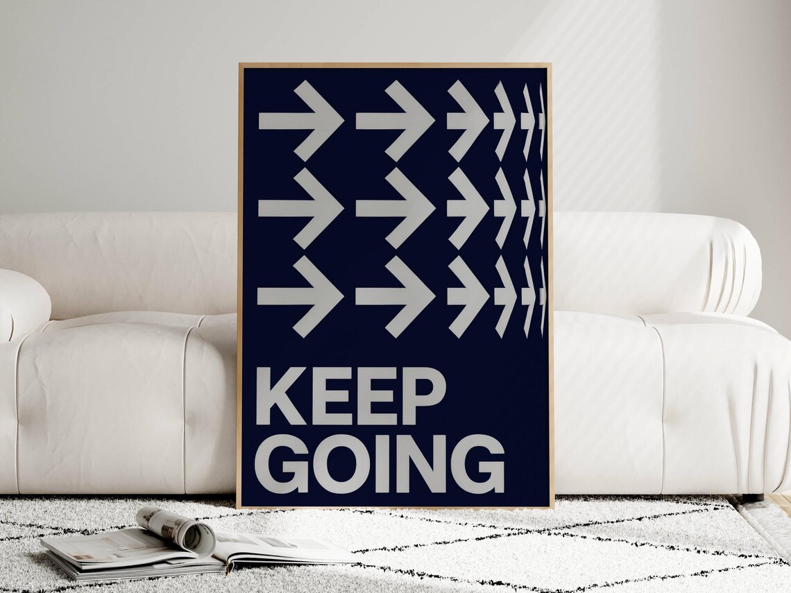 Keep Going Poster, Minimalist Motivation Decor - Image 3