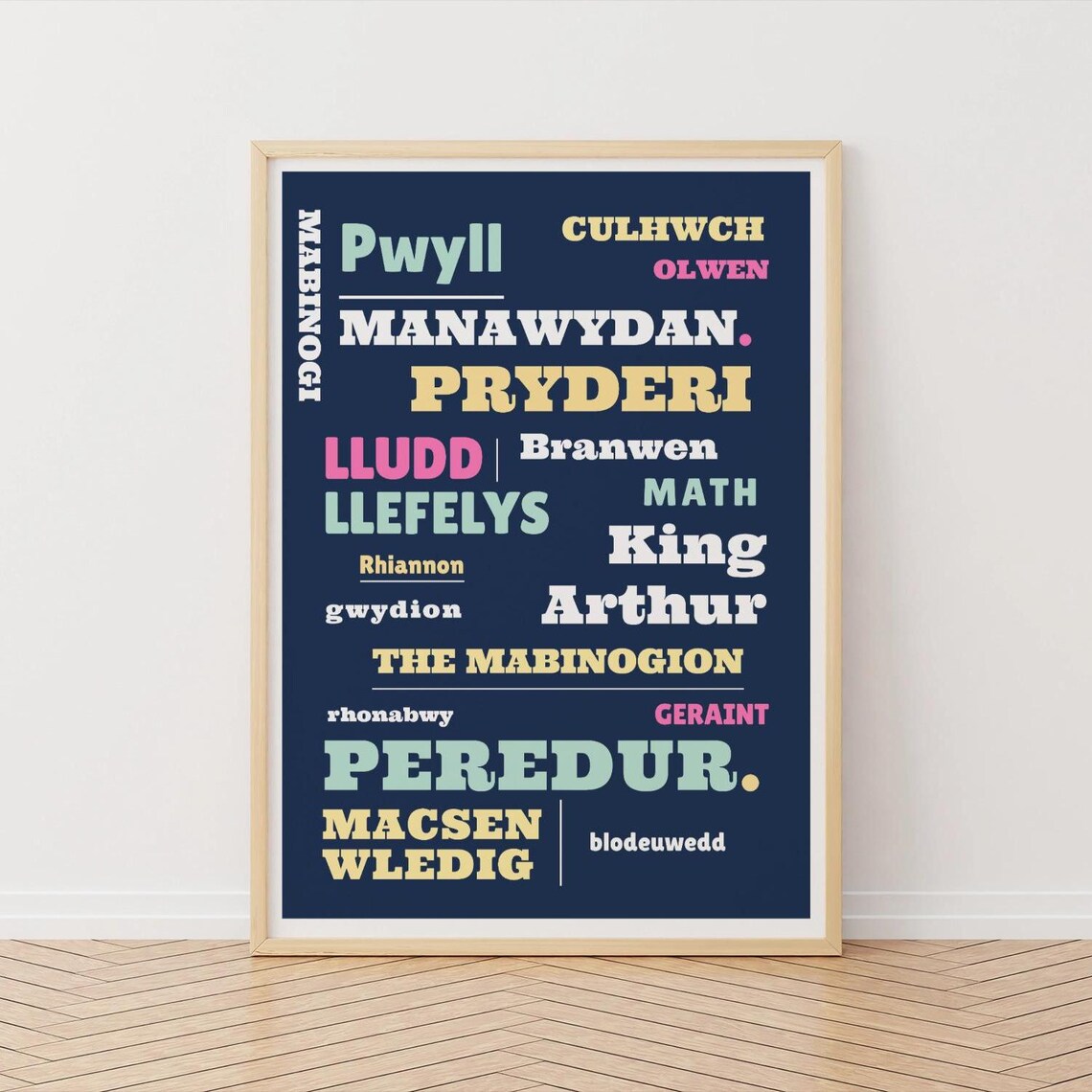 The Mabinogion, Welsh Folk Story Typography Art