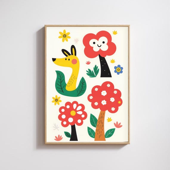 Animal Print Nursery Decor, Scandi Retro