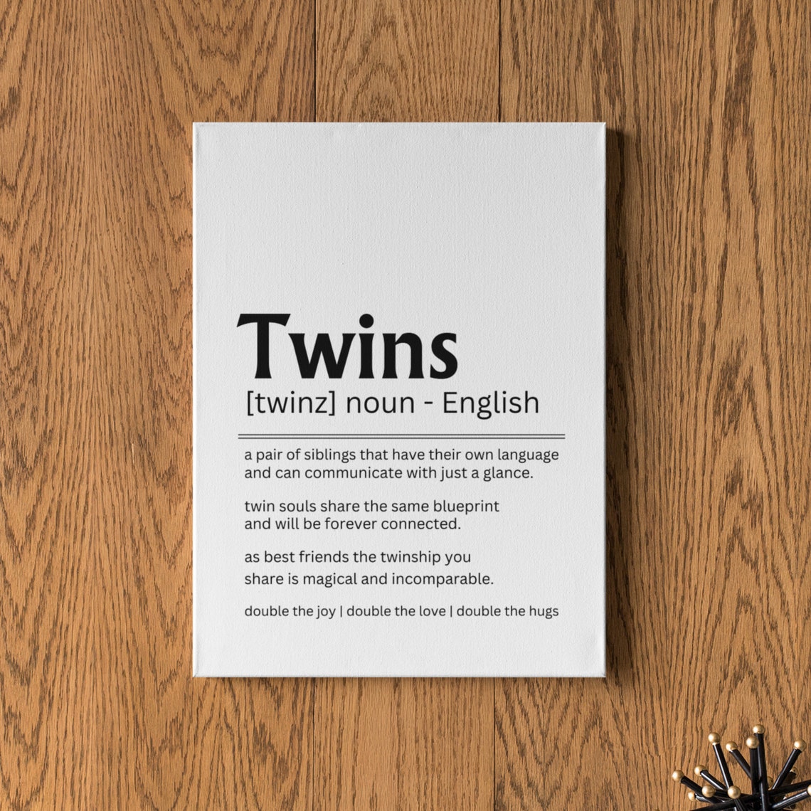 Twins Definition Double the Joy Love Hugs Family Keepsake Poster - Image 6
