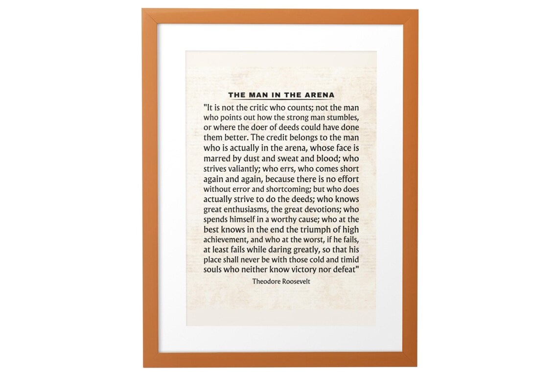 Theodore Roosevelt Man In The Arena Quote Classic Literary Poster - Image 6