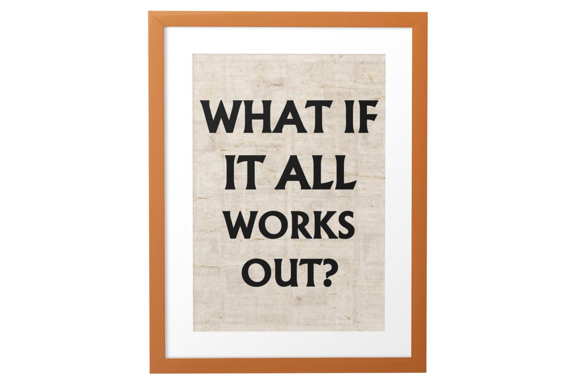 What If It All Works Out Retro Vintage Positive Quote Poster - Image 3