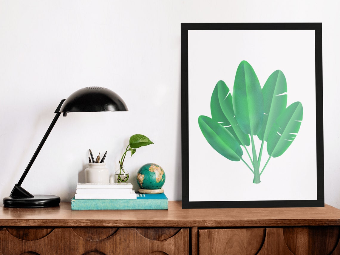 Banana Leaves Cluster Tropical Green Botanical Wall Decor Poster - Image 10