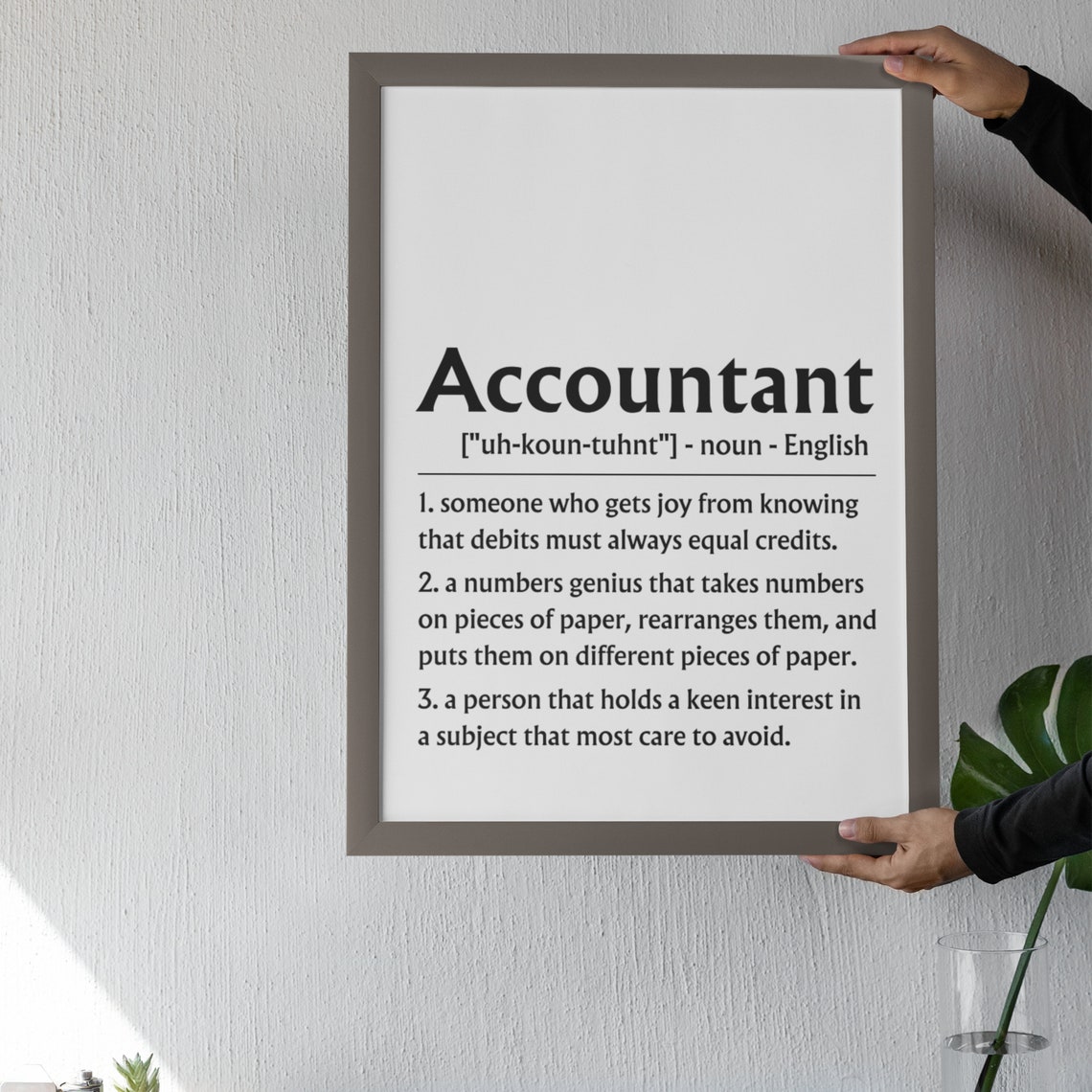 Accountant Definition Sign Debits Credits Funny Work Gift Poster - Image 9