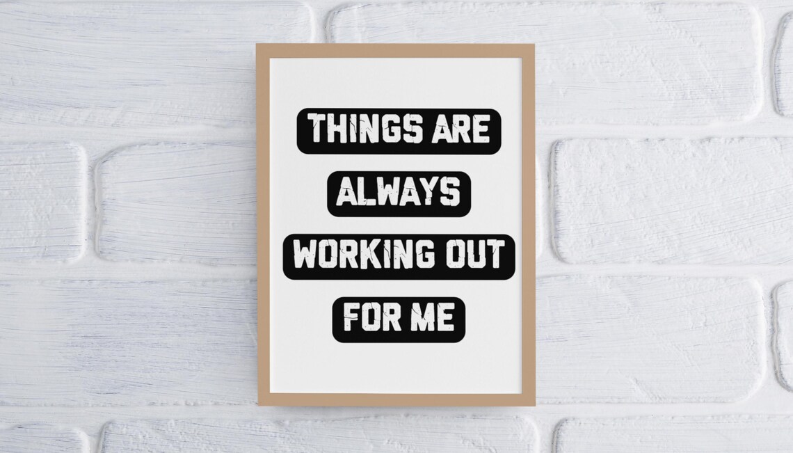 Things Are Always Working Out For Me Set Of 3 Affirmation Typography Poster - Image 5