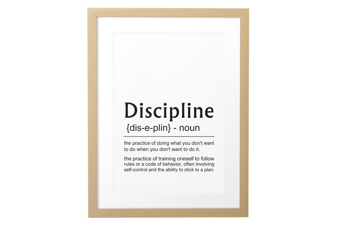 Discipline Definition Dictionary Meaning Motivational Office Poster - Image 8