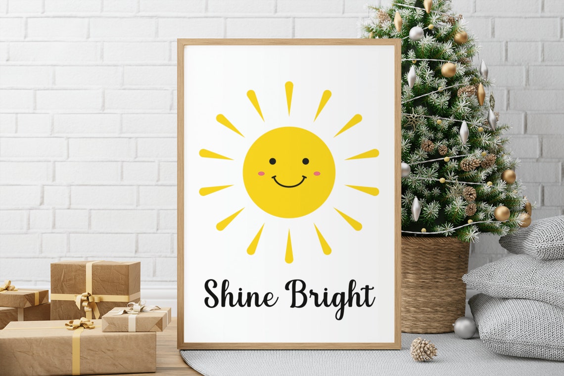 Shine Bright Print Poster Art Smile Sun Gift For A Friend Girlfriend - Image 2