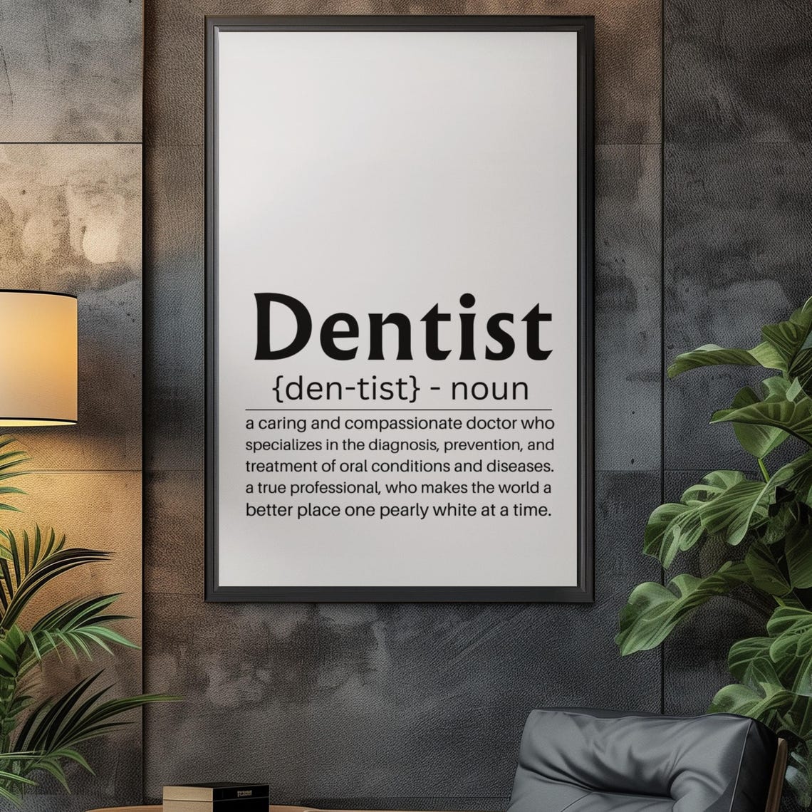 Dentist Definition Dictionary Style Dental Office Gift Poster