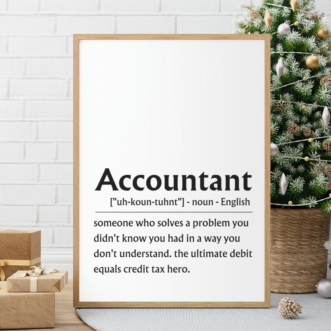 Accountant Definition Sign Funny Tax Hero Gift Office Poster