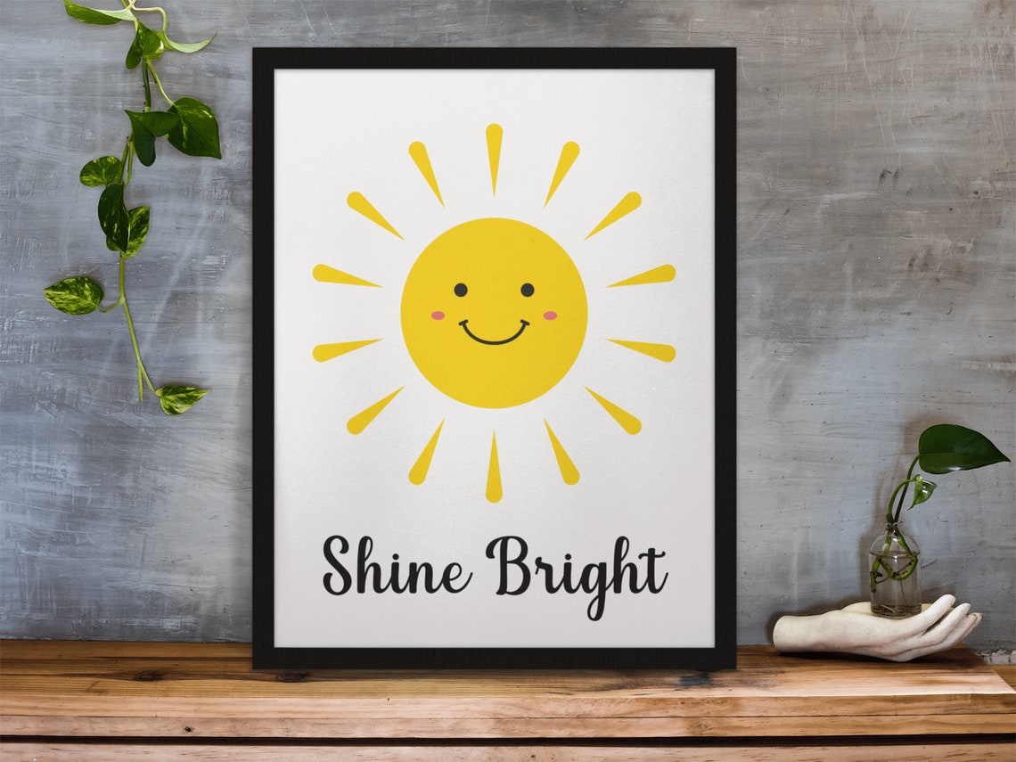 Shine Bright Print Poster Art Smile Sun Gift For A Friend Girlfriend - Image 6