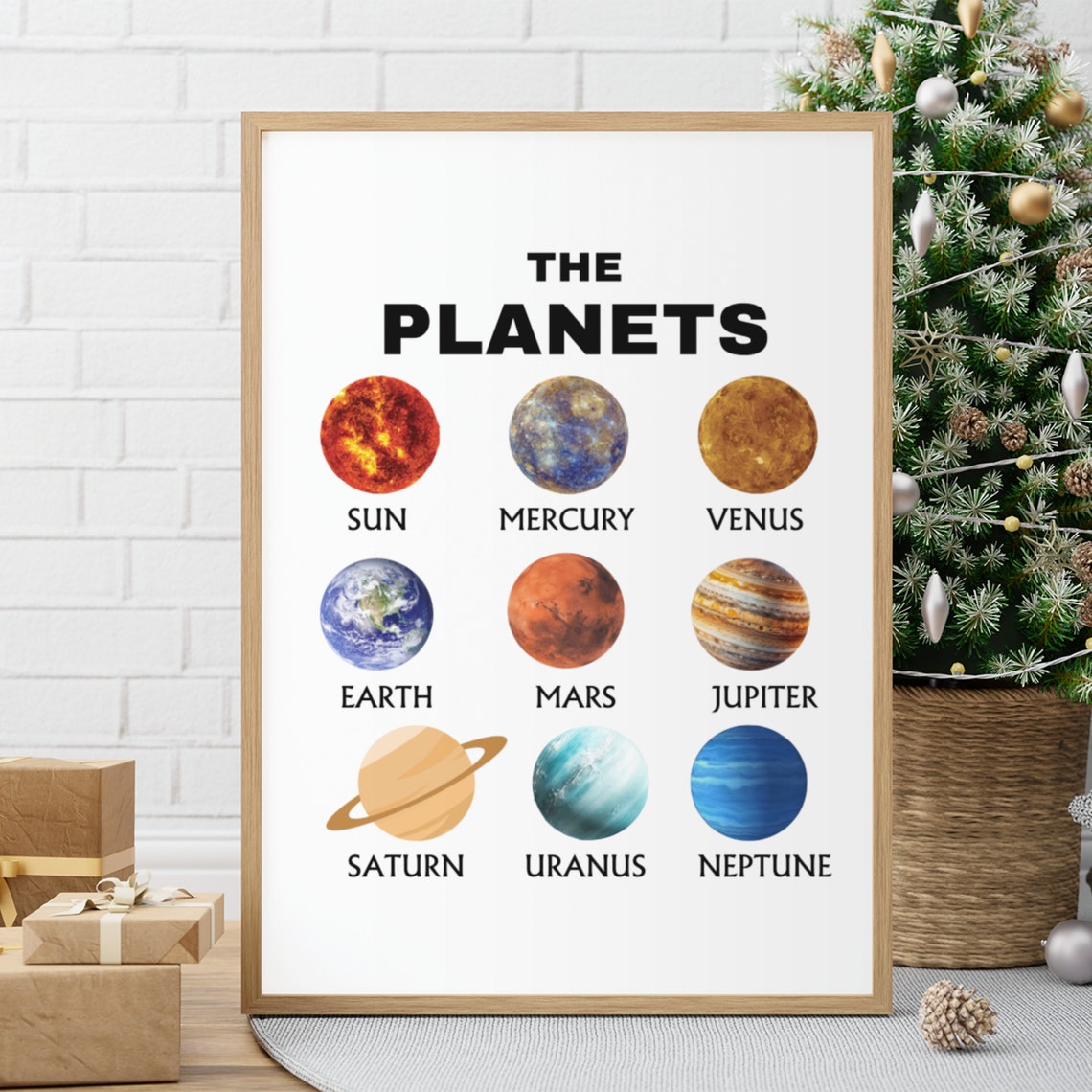 The Planets Solar System Chart Kids Educational Science Poster