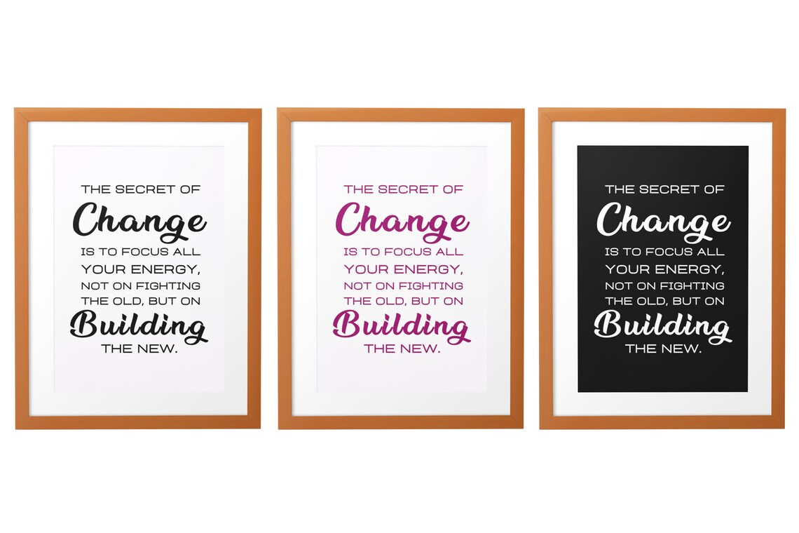 The Secret Of Change Focus Your Energy Inspirational Quote Poster - Image 7