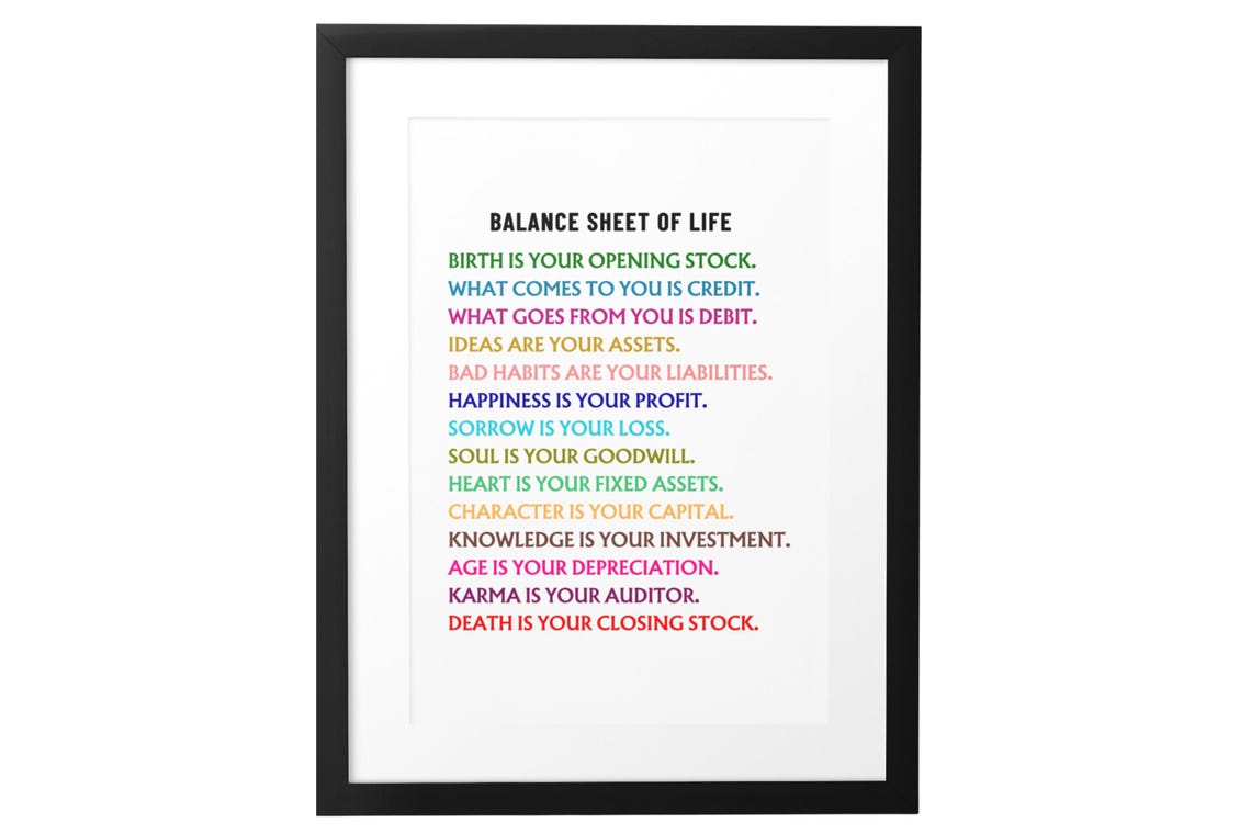 Balance Sheet Of Life Funny Accountant Accounting Humor Poster - Image 5