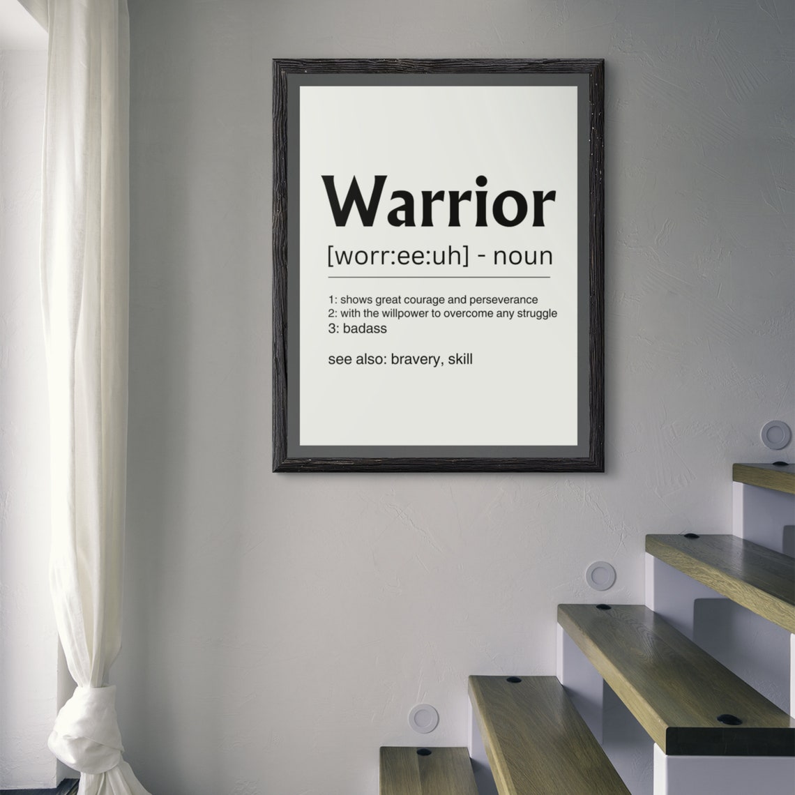 Warrior Definition Sign Inspirational Strength Badass Quote Poster - Image 8