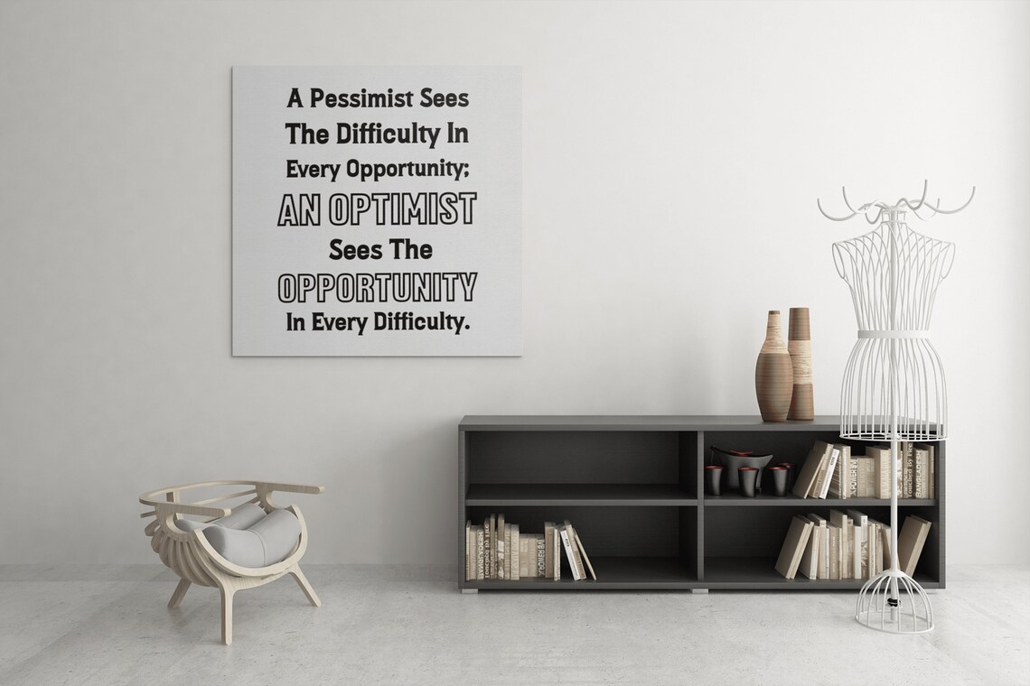 Optimist Opportunity Quote Winston Churchill Mindset Wall Poster - Image 2