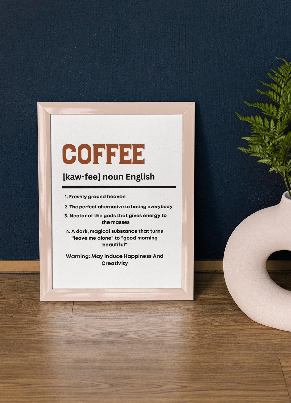 Funny Coffee Definition Lover Poster Kitchen Bar Wall Decor Sign - Image 3