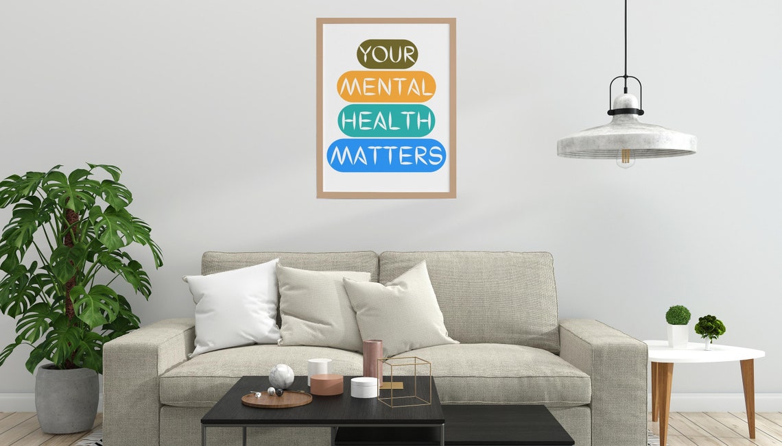 Your Mental Health Matters Set Of 3 Colorful Typography Poster Bundle - Image 3