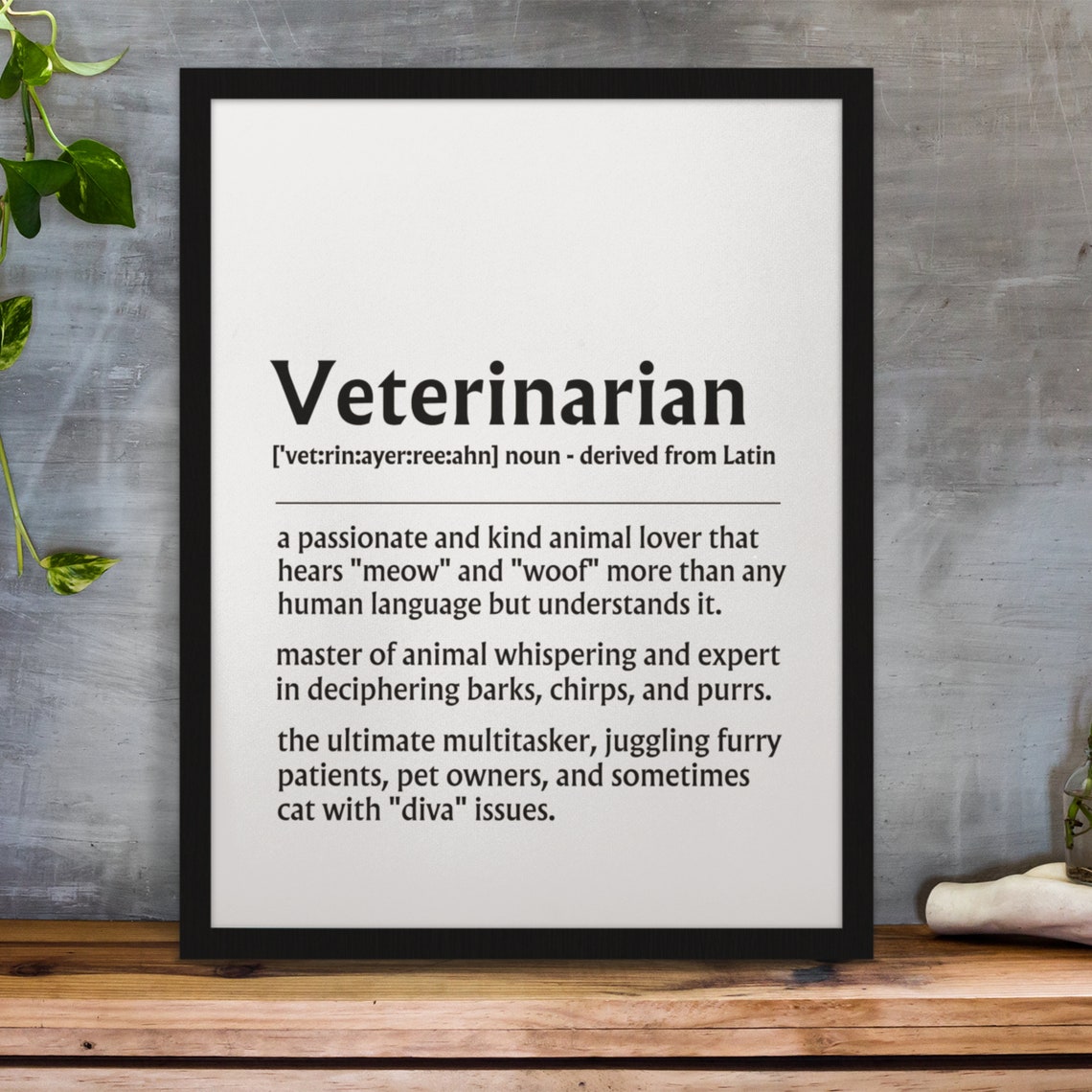 Veterinarian Funny Definition Animal Whisperer Office Gift Poster - Image 2