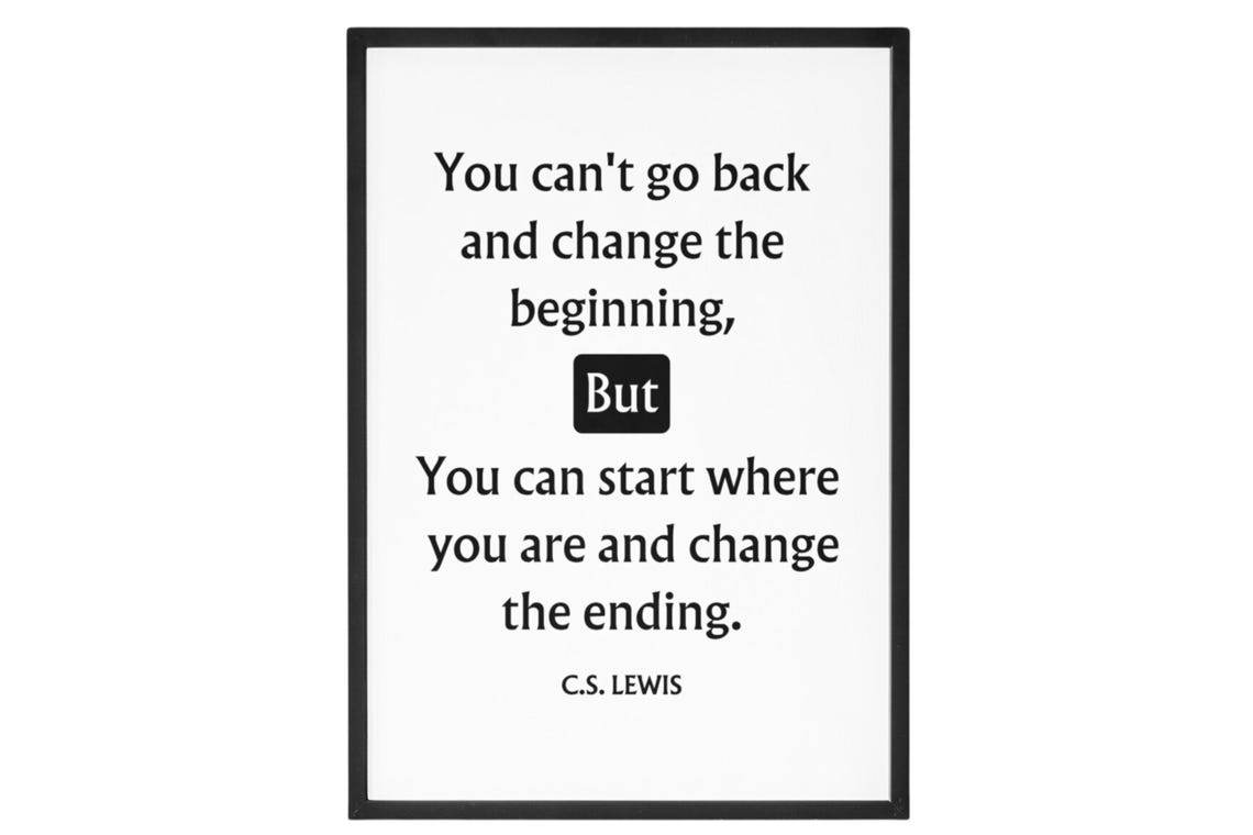 C.S. Lewis Change The Ending Inspirational Quote Typography Poster