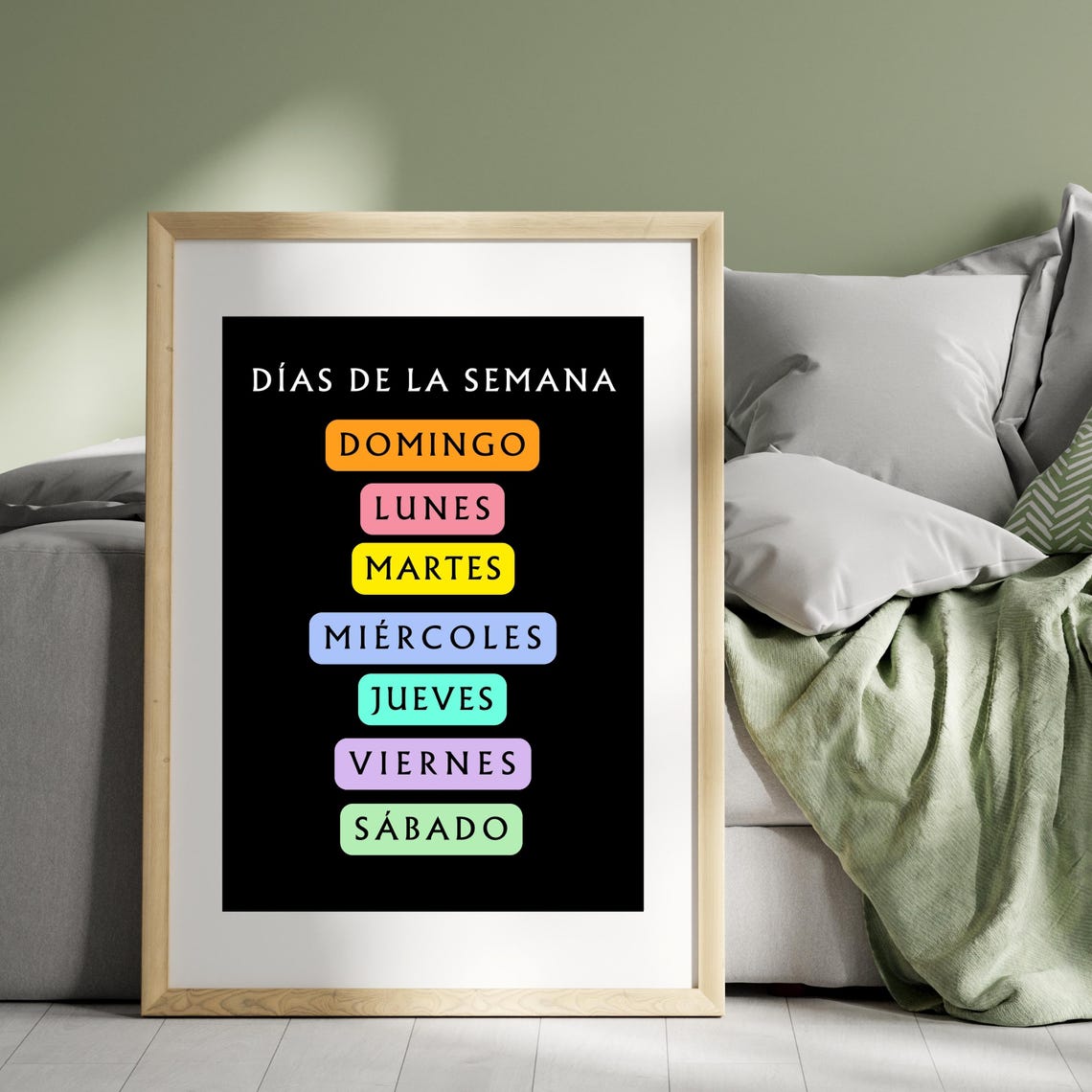 Dias De La Semana Spanish Days Of Week Classroom Decor Poster - Image 3