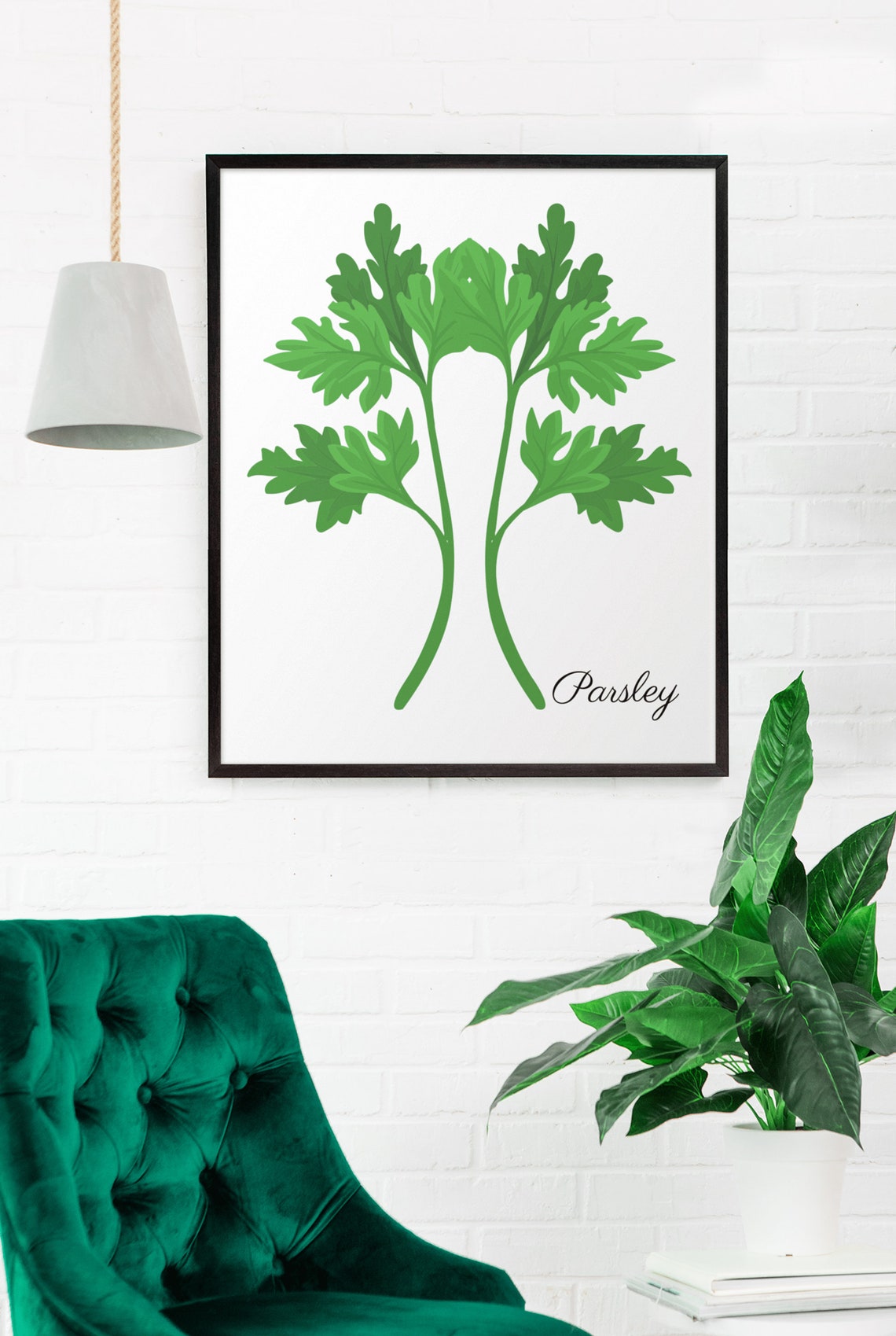 Parsley Botanical Herb Kitchen Green Illustration Modern Wall Poster - Image 7