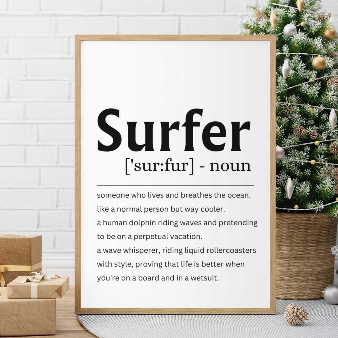 Surfer Definition Funny Quote Ocean Beach Lover Gift Wall Poster - Image 2