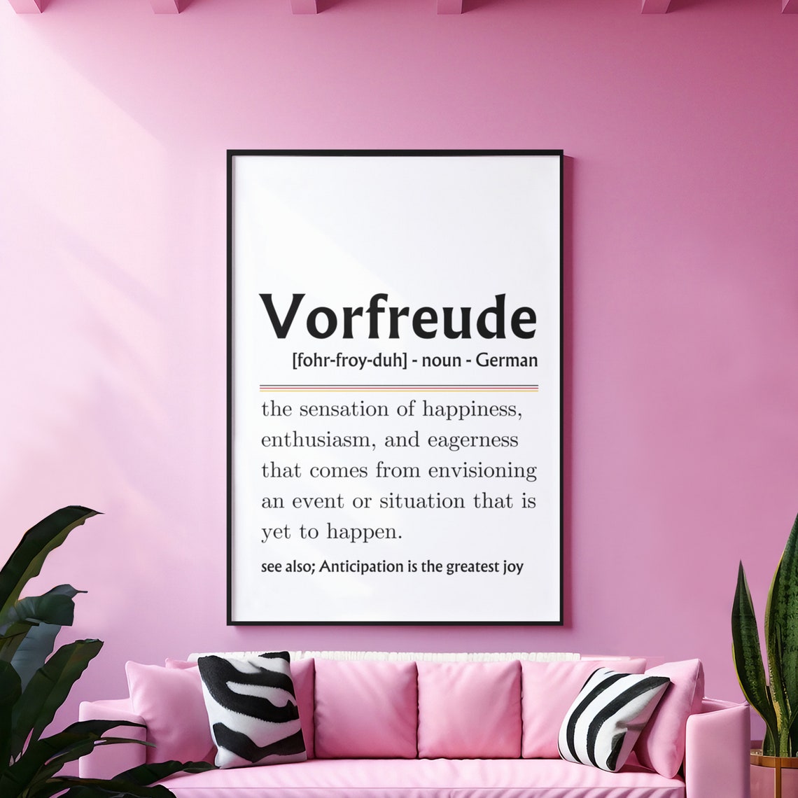 Vorfreude Definition German Anticipation Joy Happiness Word Art Poster - Image 7