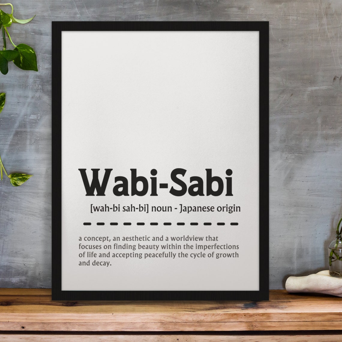 Wabi-Sabi Japanese Philosophy Dictionary Definition Quote Poster - Image 2