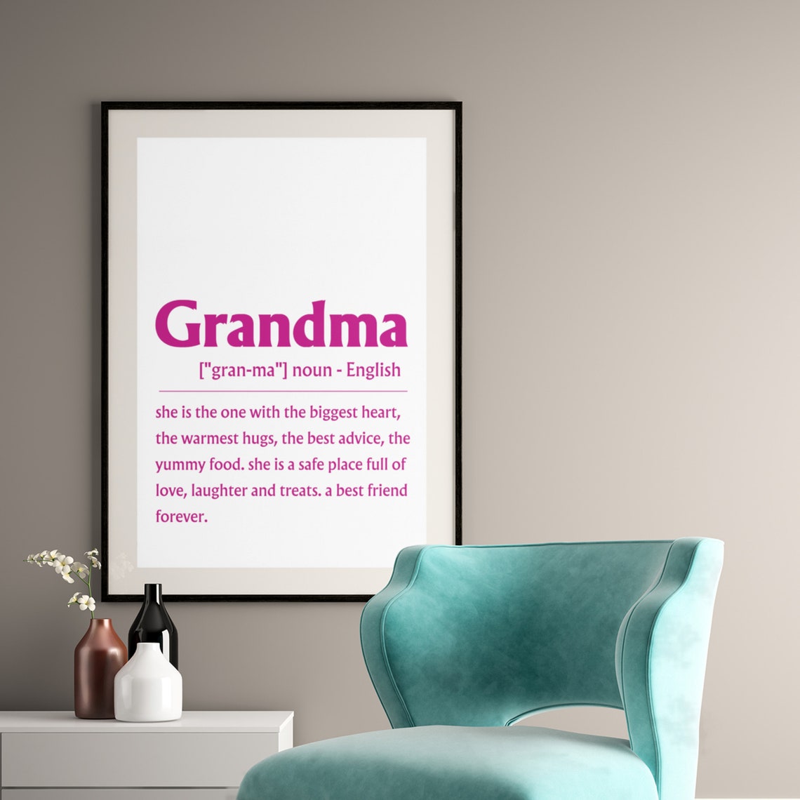 Grandma Definition Pink Sign Best Friend Forever Gift Poster - Image 4