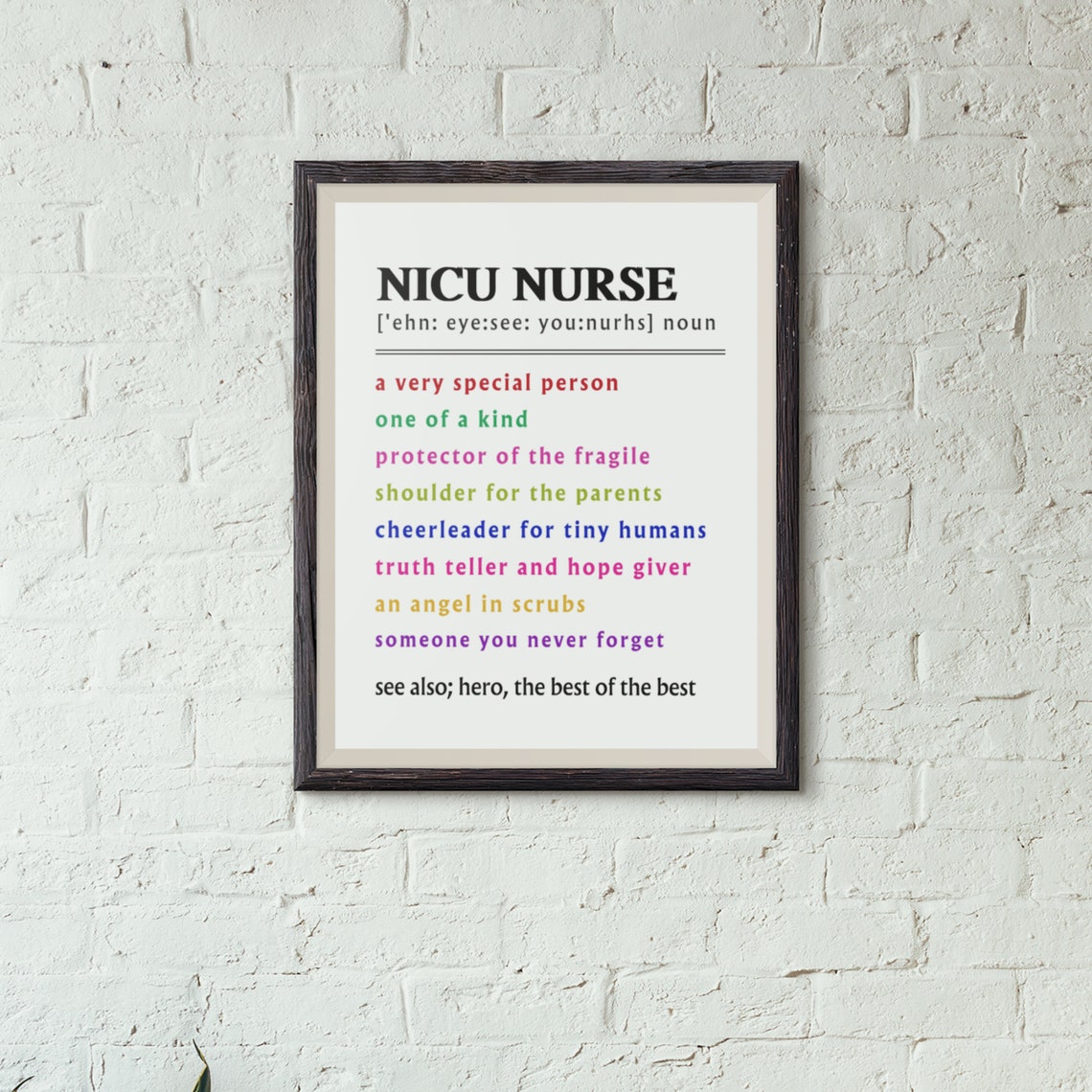 NICU Nurse Definition Colorful Nurse Appreciation Gift Poster - Image 3