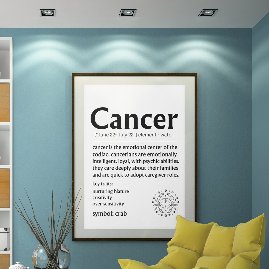 Cancer Zodiac Definition Sign Crab Water Sign Astrology Poster - Image 2
