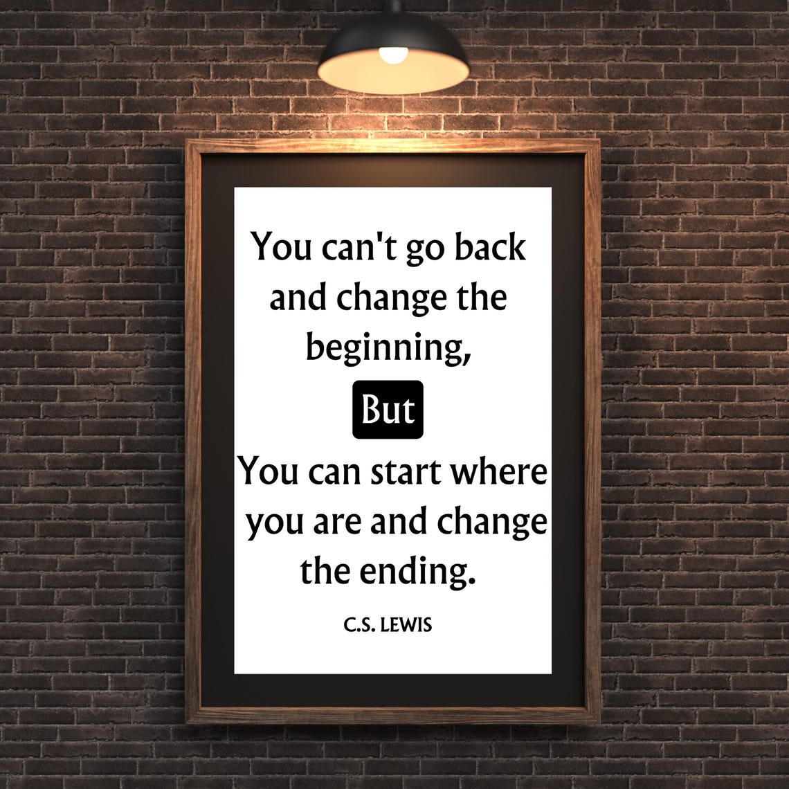C.S. Lewis Change The Ending Inspirational Quote Typography Poster - Image 2