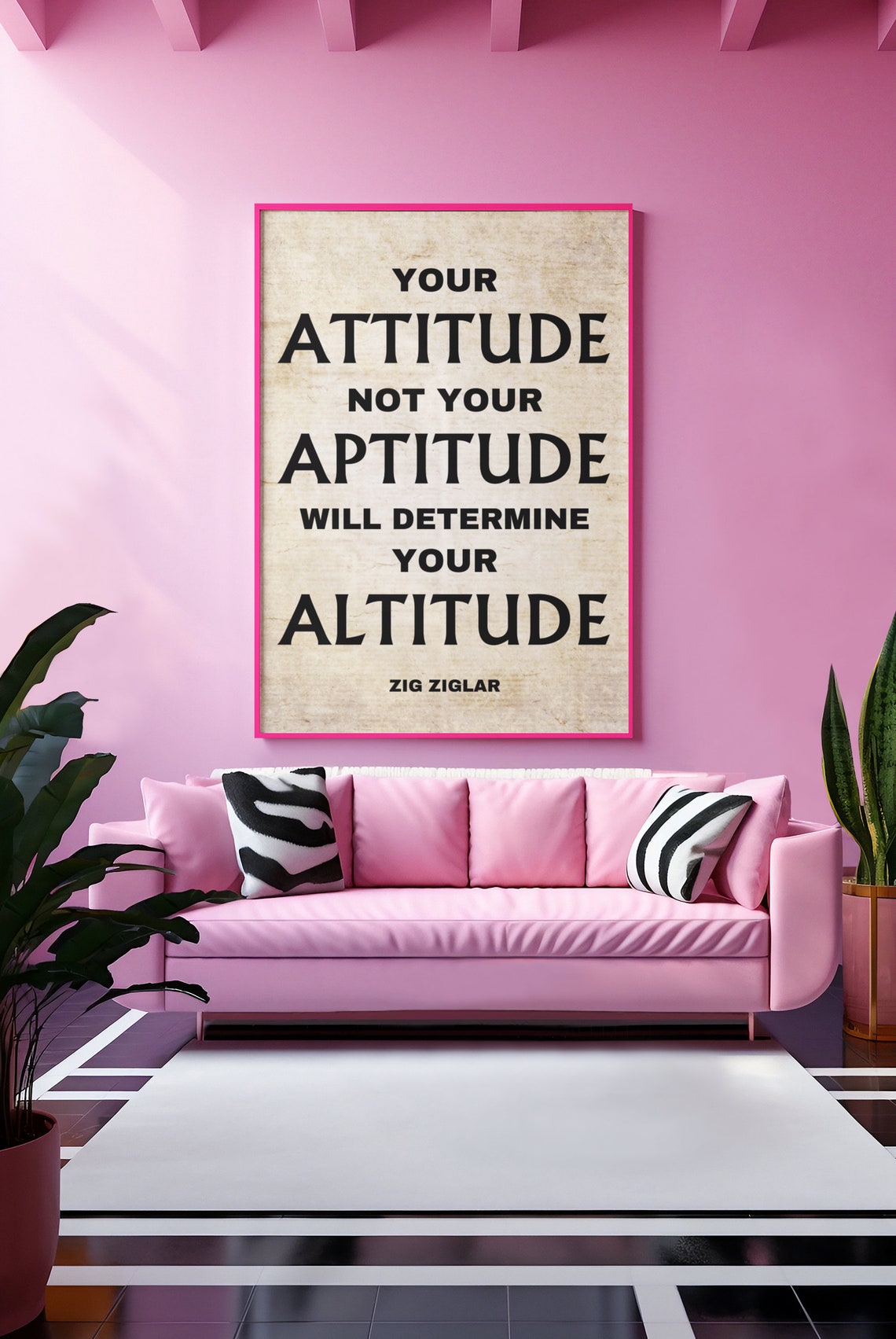 Zig Ziglar Your Attitude Not Your Aptitude Motivational Poster - Image 2